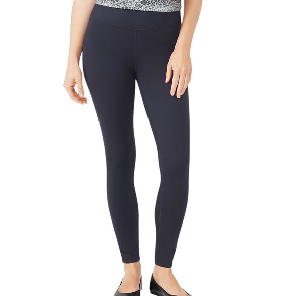 Chico's Size 0 (XS) Black Zenergy Leggings Ruched Side Ribbon Detail Zip Pocket - Picture 1 of 14